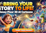create disney pixar style 3d ai cartoon animation videos for kids